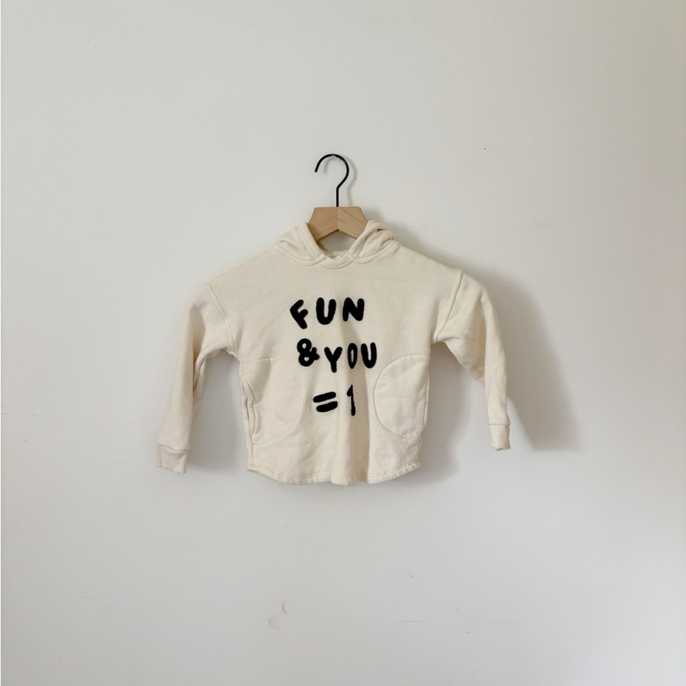 5 for $25 ✨ Zara Cream Hoodie with Fun Print